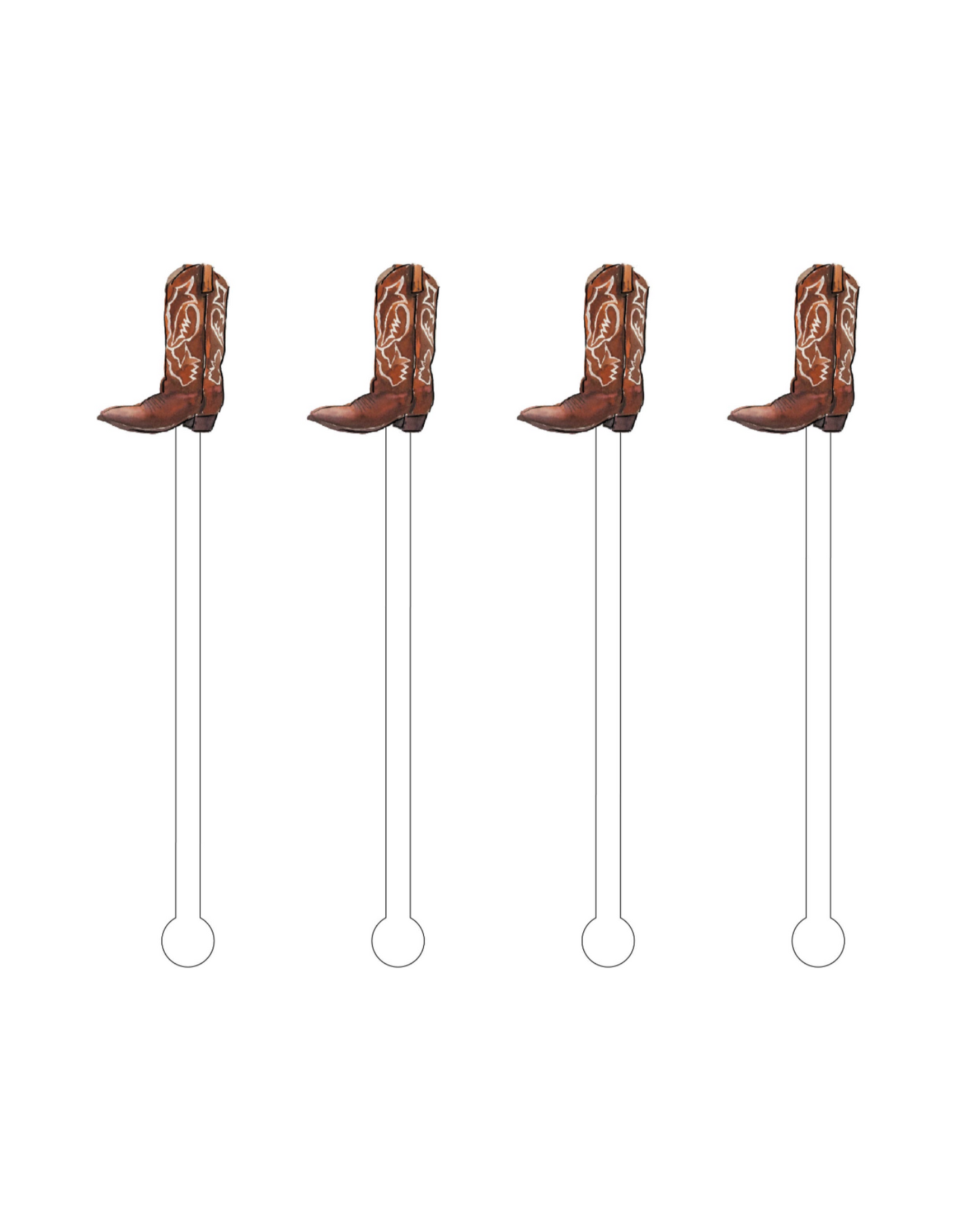 Cowboy Boot Acrylic Stir Sticks