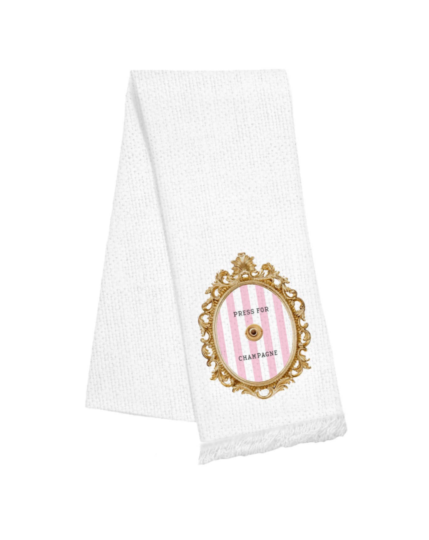 Press For Champagne Tea Towel