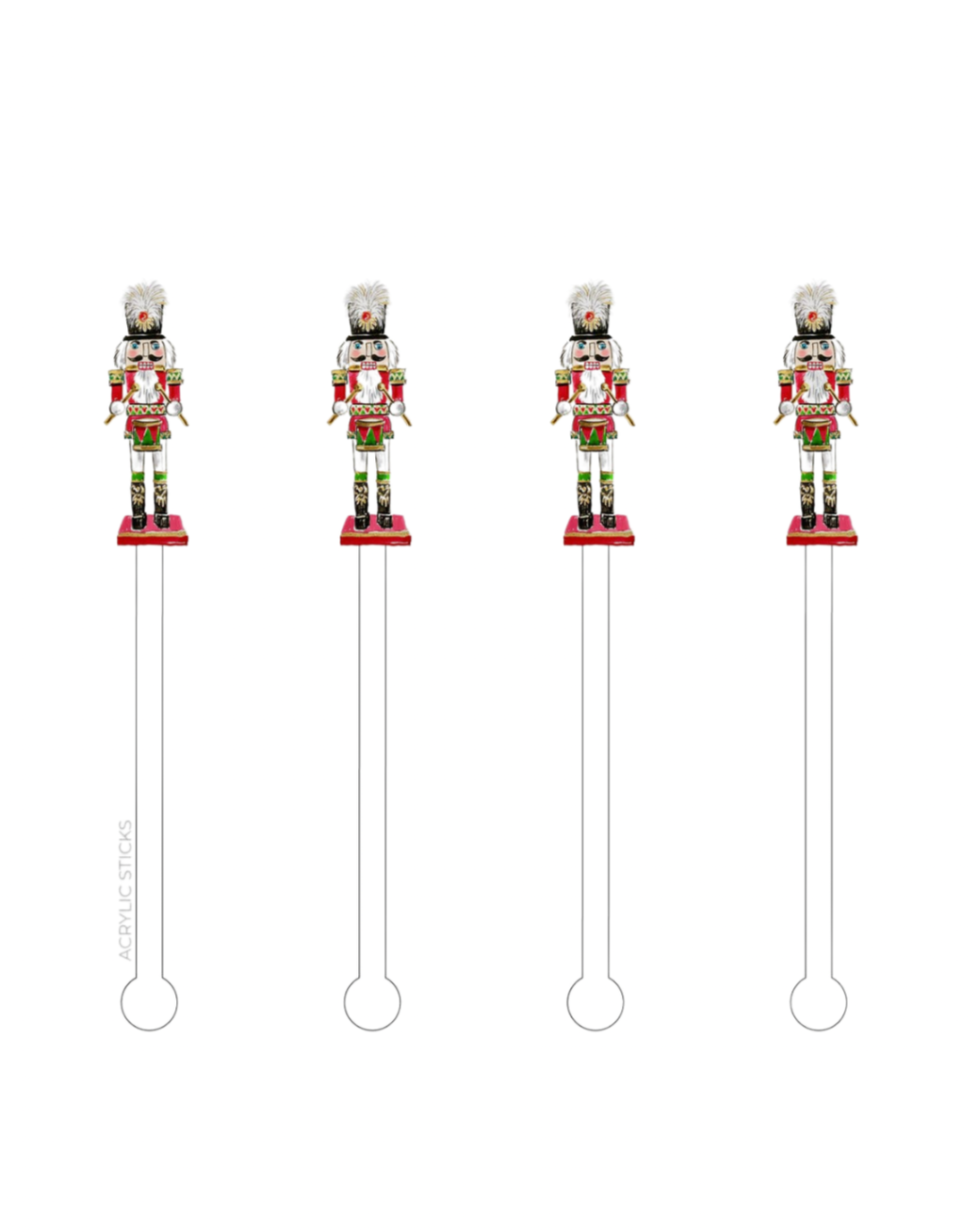 Classic Nutcracker Acrylic Stir Sticks