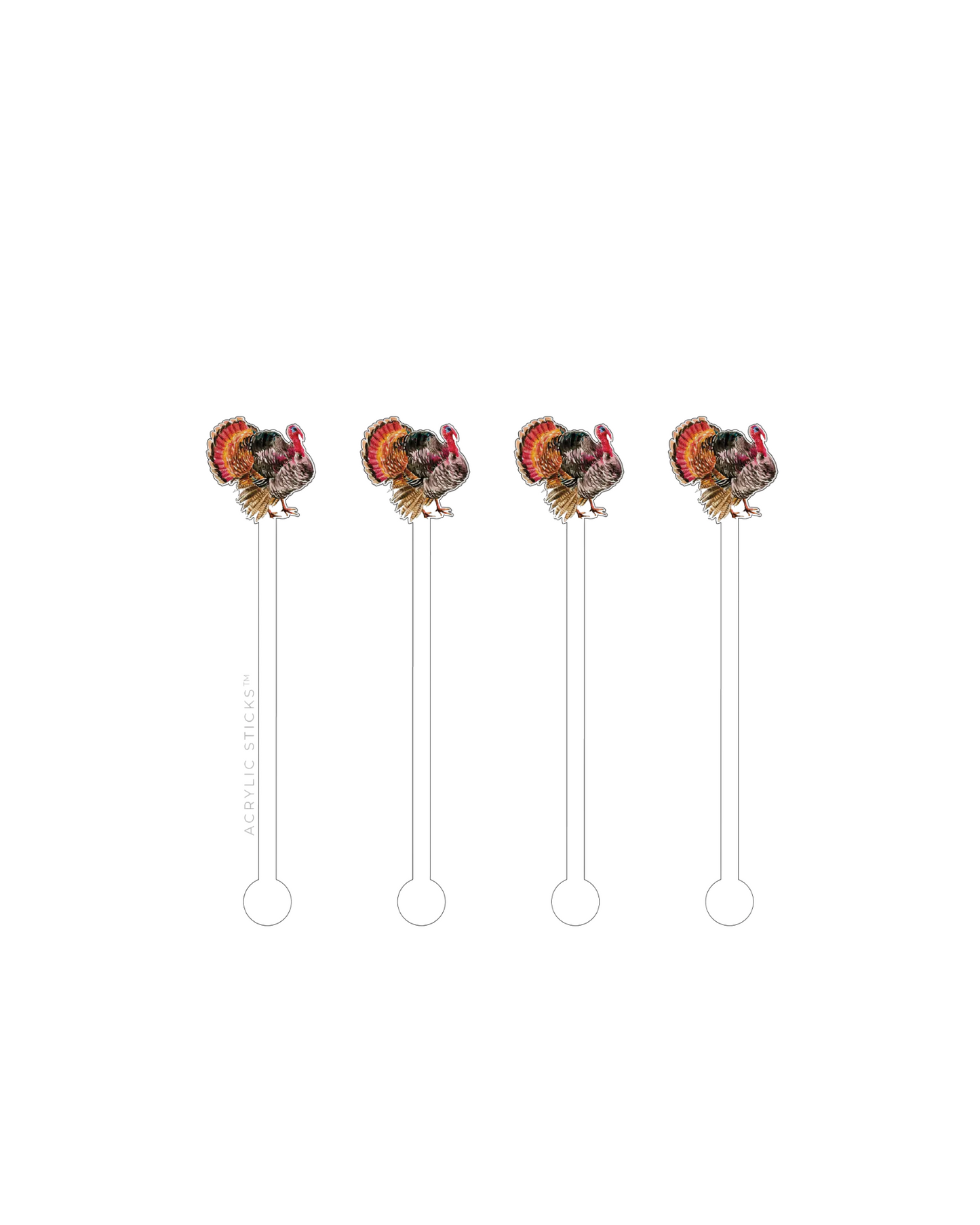 Turkey Thanksgiving Acrylic Stir Sticks
