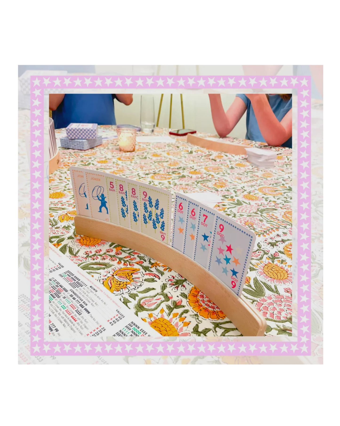 Mahjong Card Wooden Racks- Set of 4