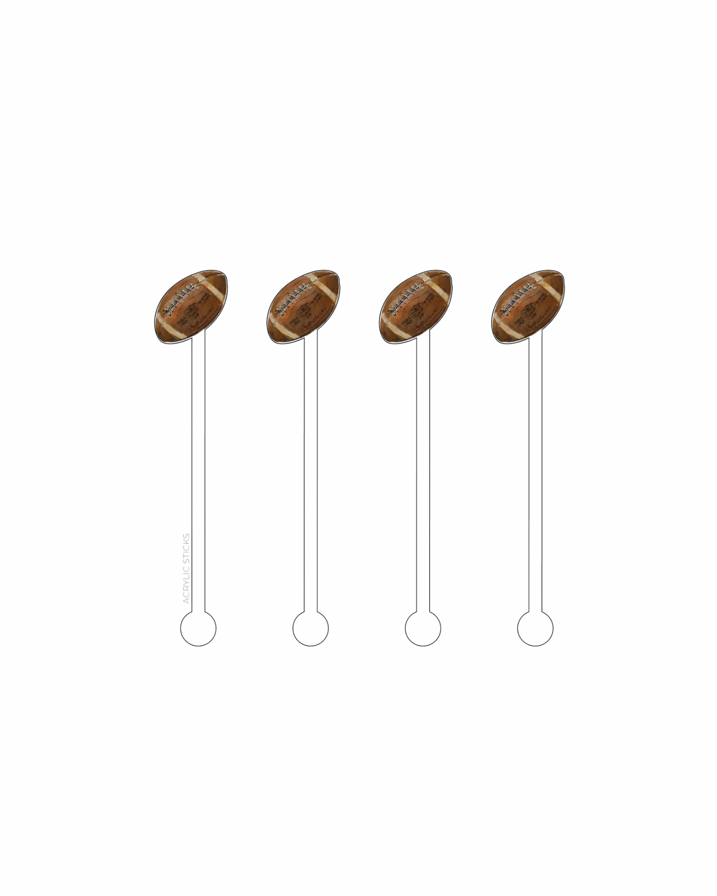 Football Acrylic Stir Sticks