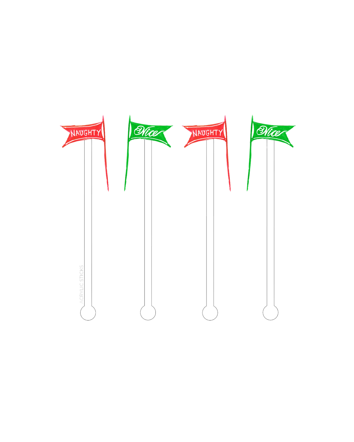 Naughty & Nice Acrylic Stir Sticks