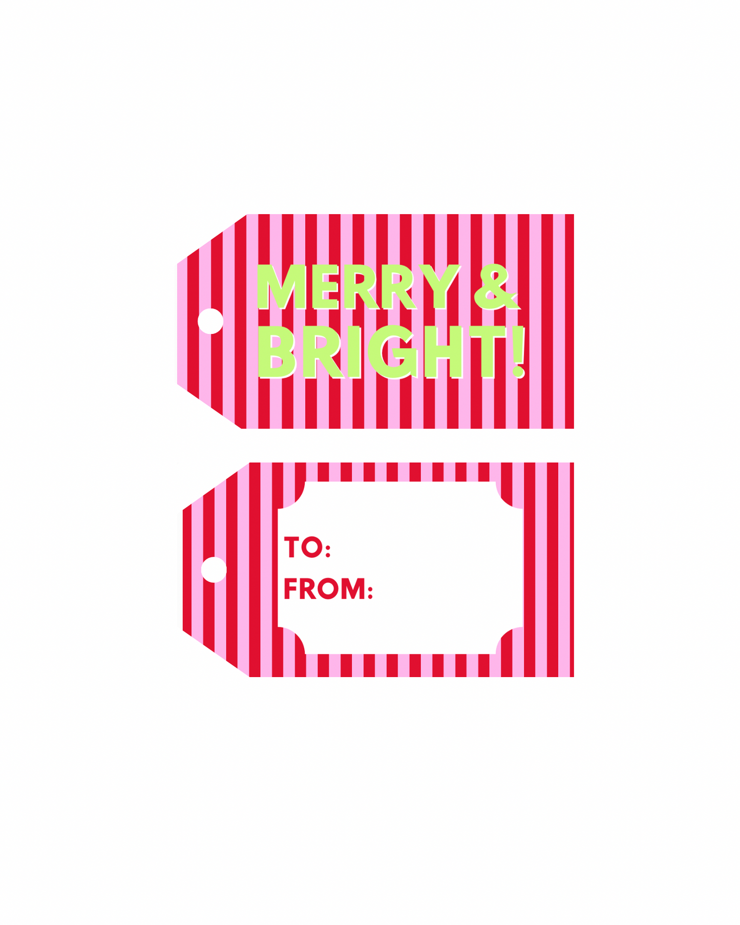 Merry & Bright Stripe Gift Tags
