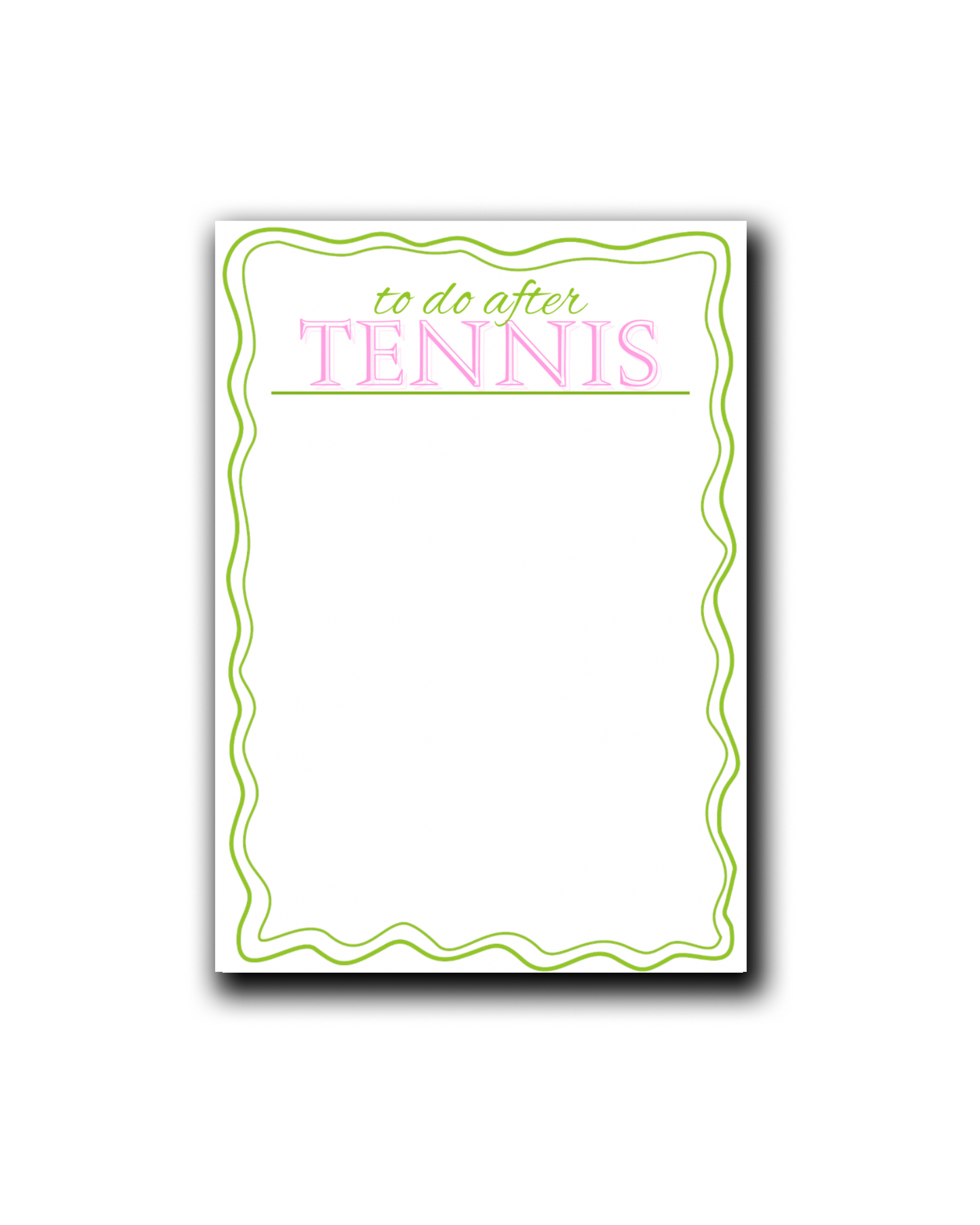 To Do After Tennis Notepad