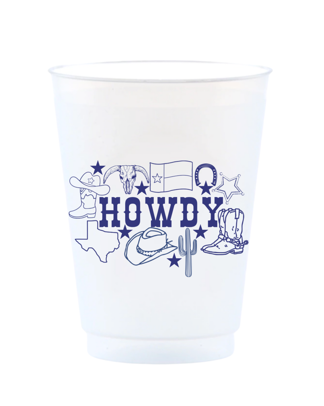 Navy Howdy Reusable Frost Flex Cups