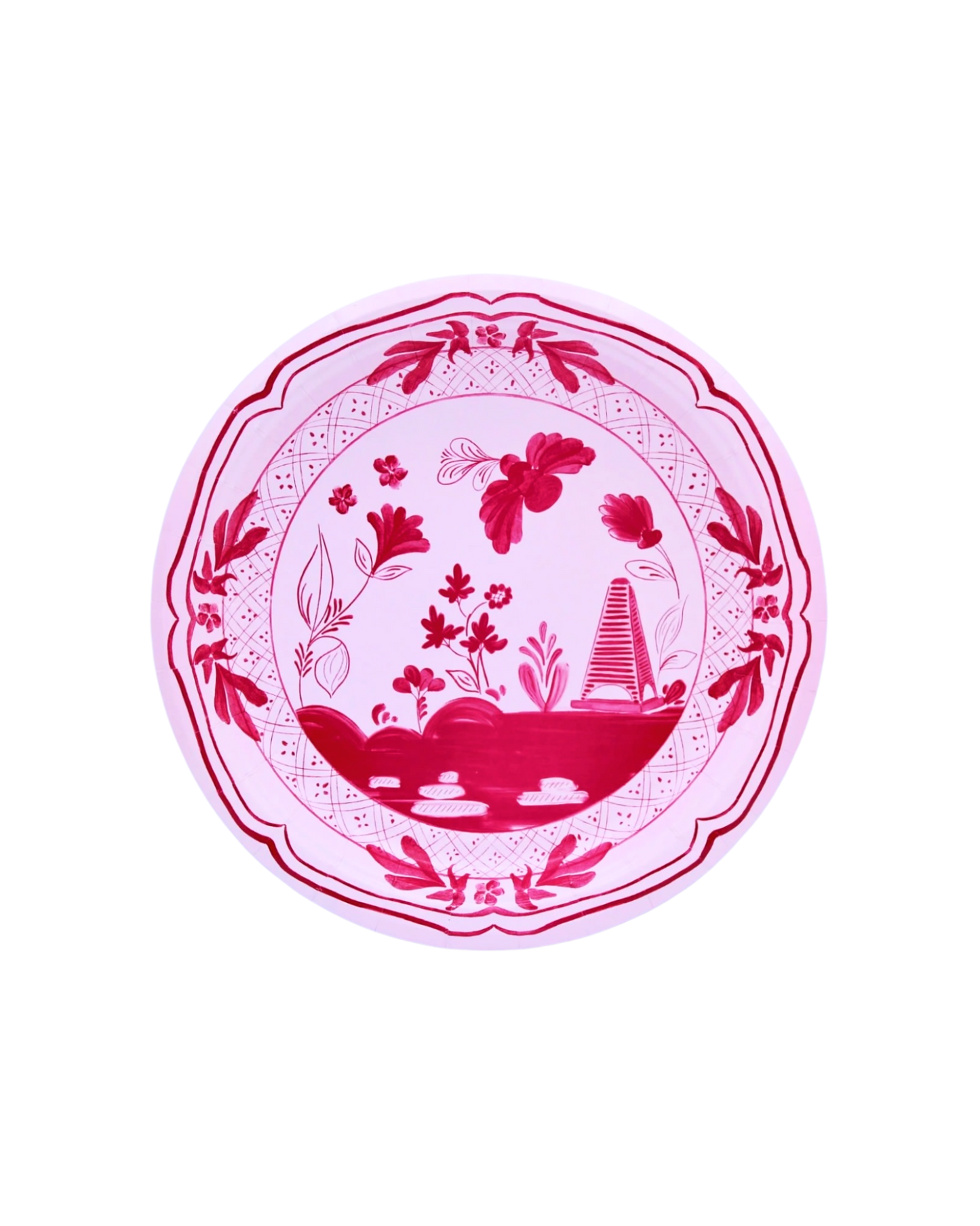 China Salad & Dessert Paper Plates- Pink