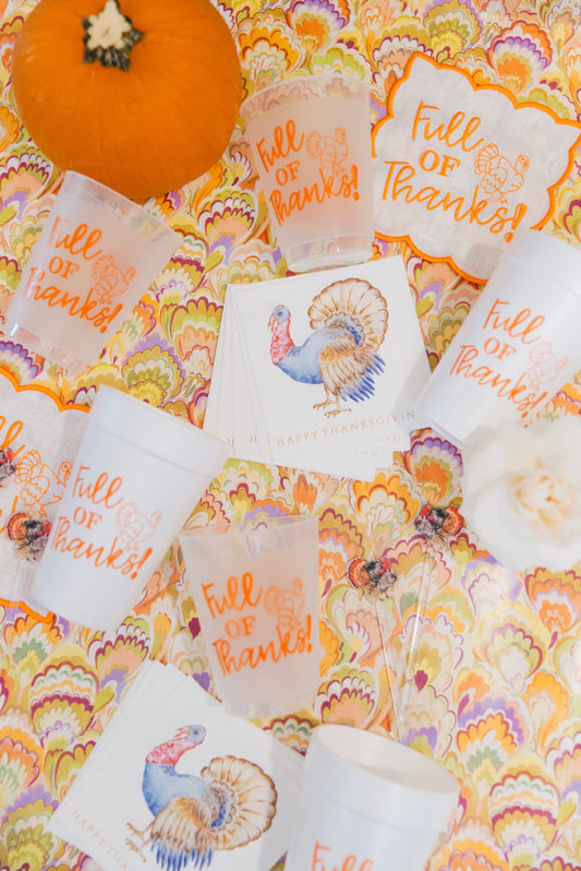 Full of Thanks Linen Cocktail Napkins