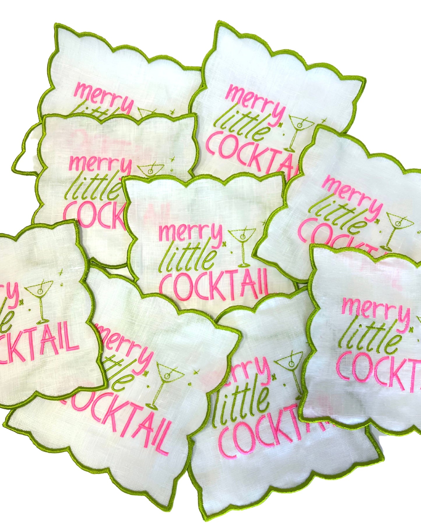 Merry Little Cocktail Linen Napkins (4)