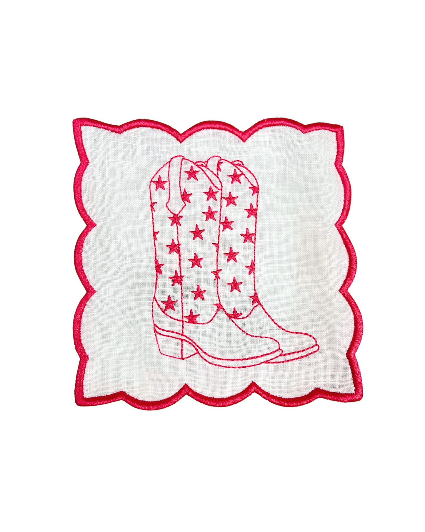 Hot Pink Cowgirl Boots Linen Napkins (4)