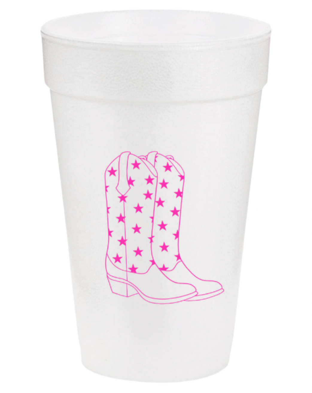 Pink Cowgirl Boots Styrofoam Cups