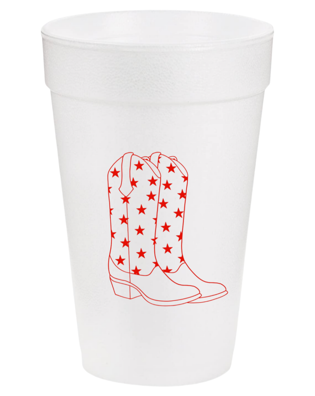 Red Cowgirl Boots Styrofoam Cups