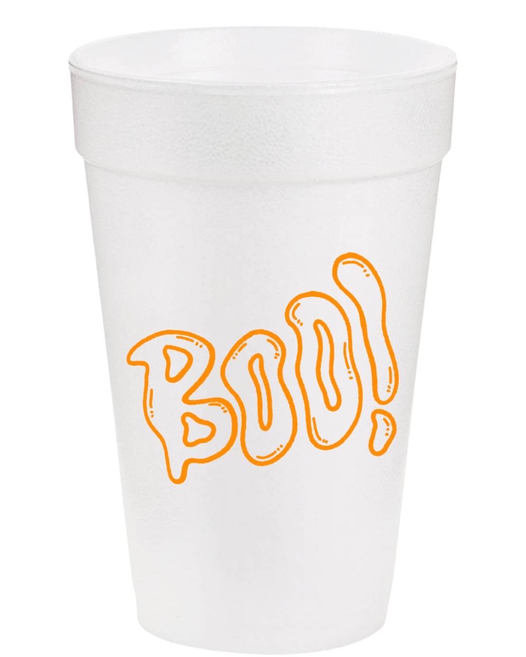 Boo Halloween Orange Styrofoam Cups