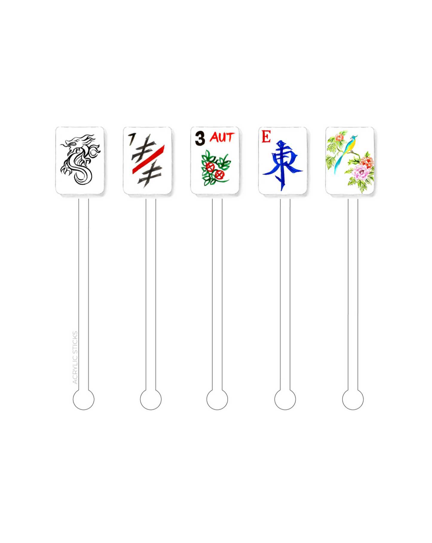 Mahjong Acrylic Stir Sticks
