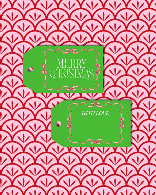 Green Merry Christmas Gift Tags