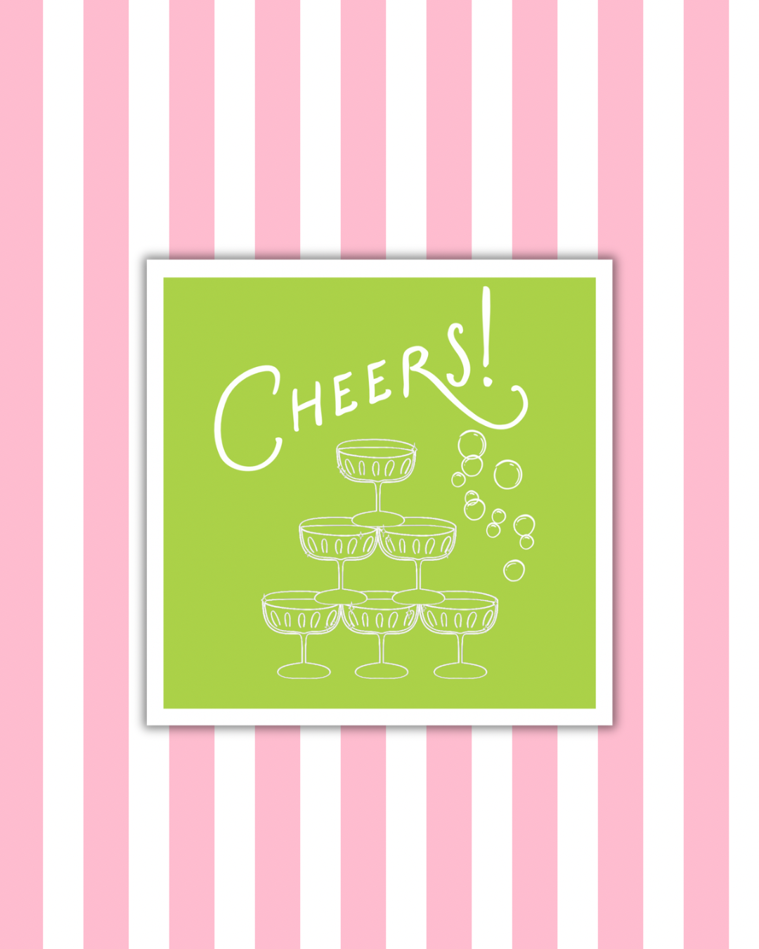 Green Cheers Paper Party Napkins