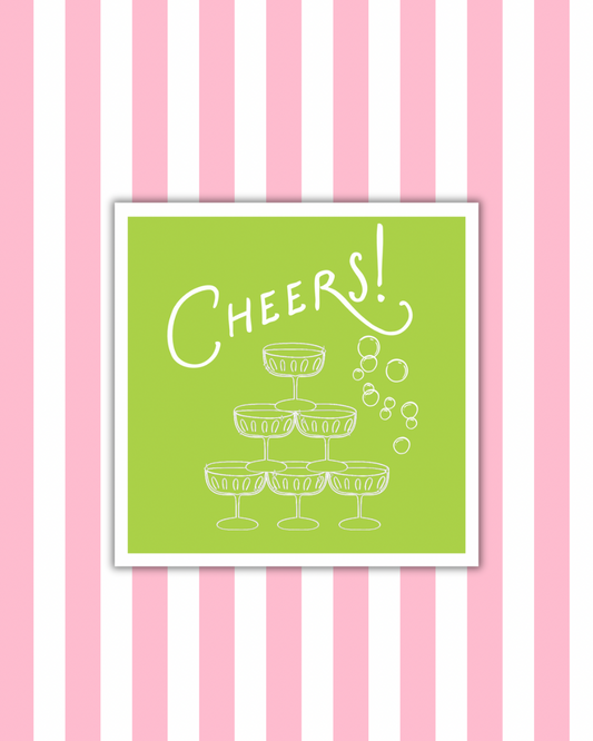 Green Cheers Paper Party Napkins