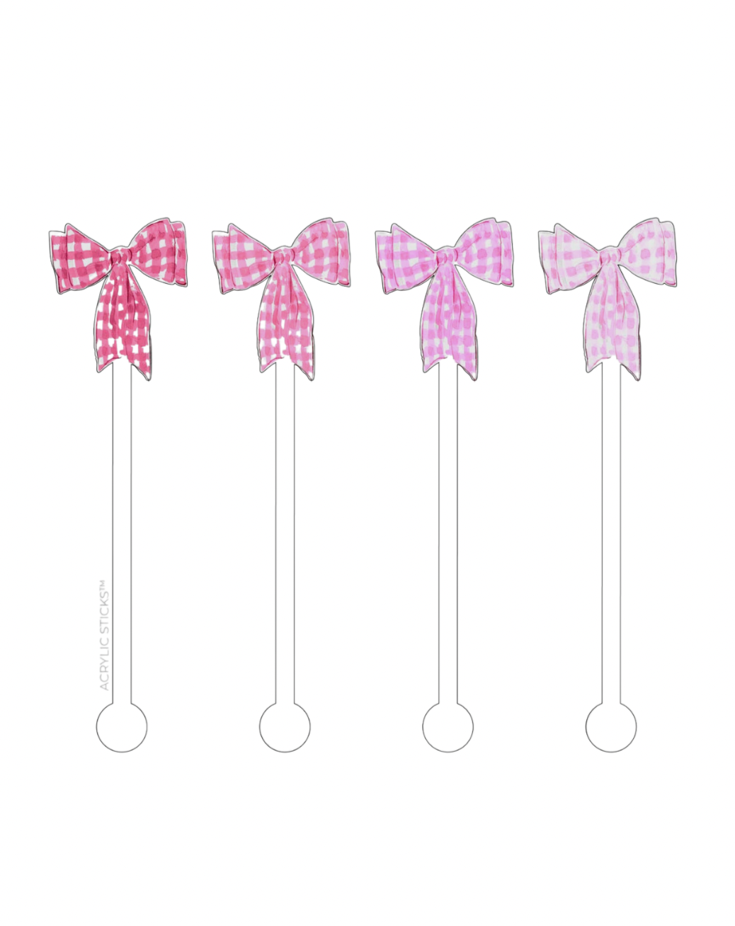 Pink Bow Acrylic Stir Sticks