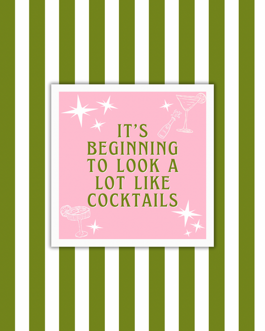 It’s Beginning To Look A Lot Like Cocktails Paper Party Napkins