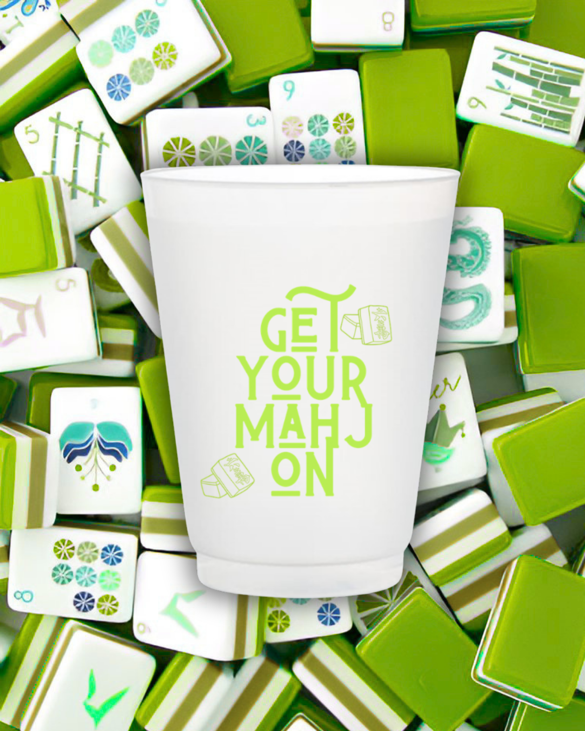 Get Your Mahj On Reusable Frost Flex Cups