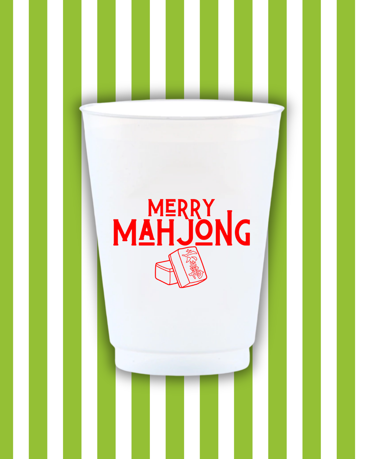 Red Merry Mahjong Reusable Frost Flex Cups
