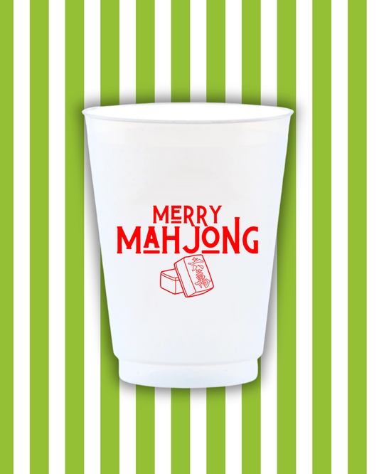 Red Merry Mahjong Reusable Frost Flex Cups