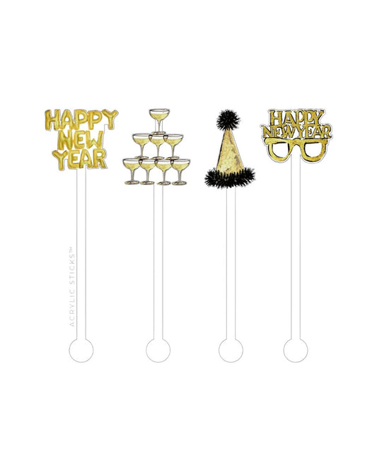 New Year’s Eve Acrylic Stir Sticks