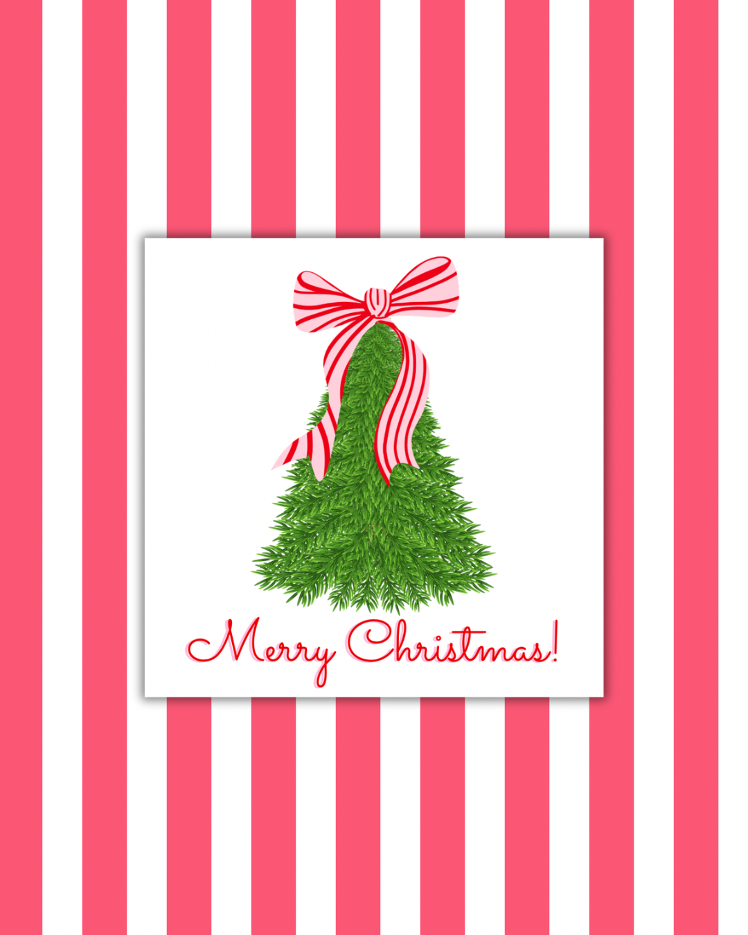 Merry Christmas Tree Bow Paper Party Napkins