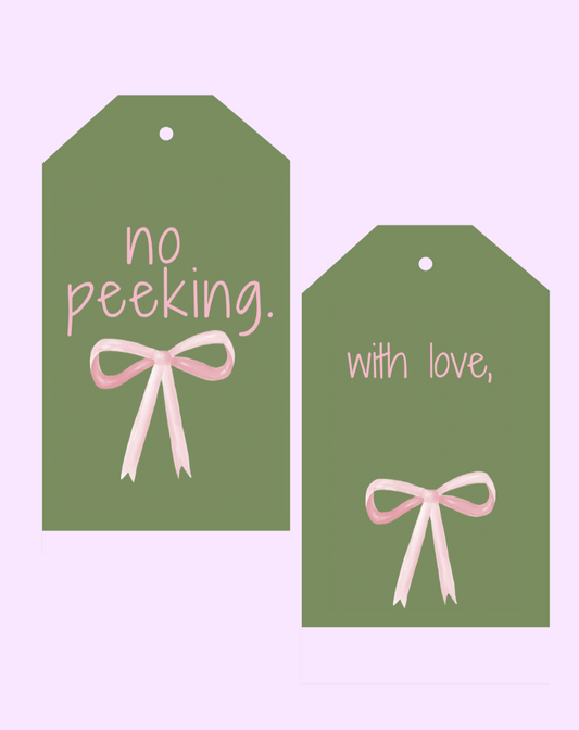 No Peeking Bow Gift Tags