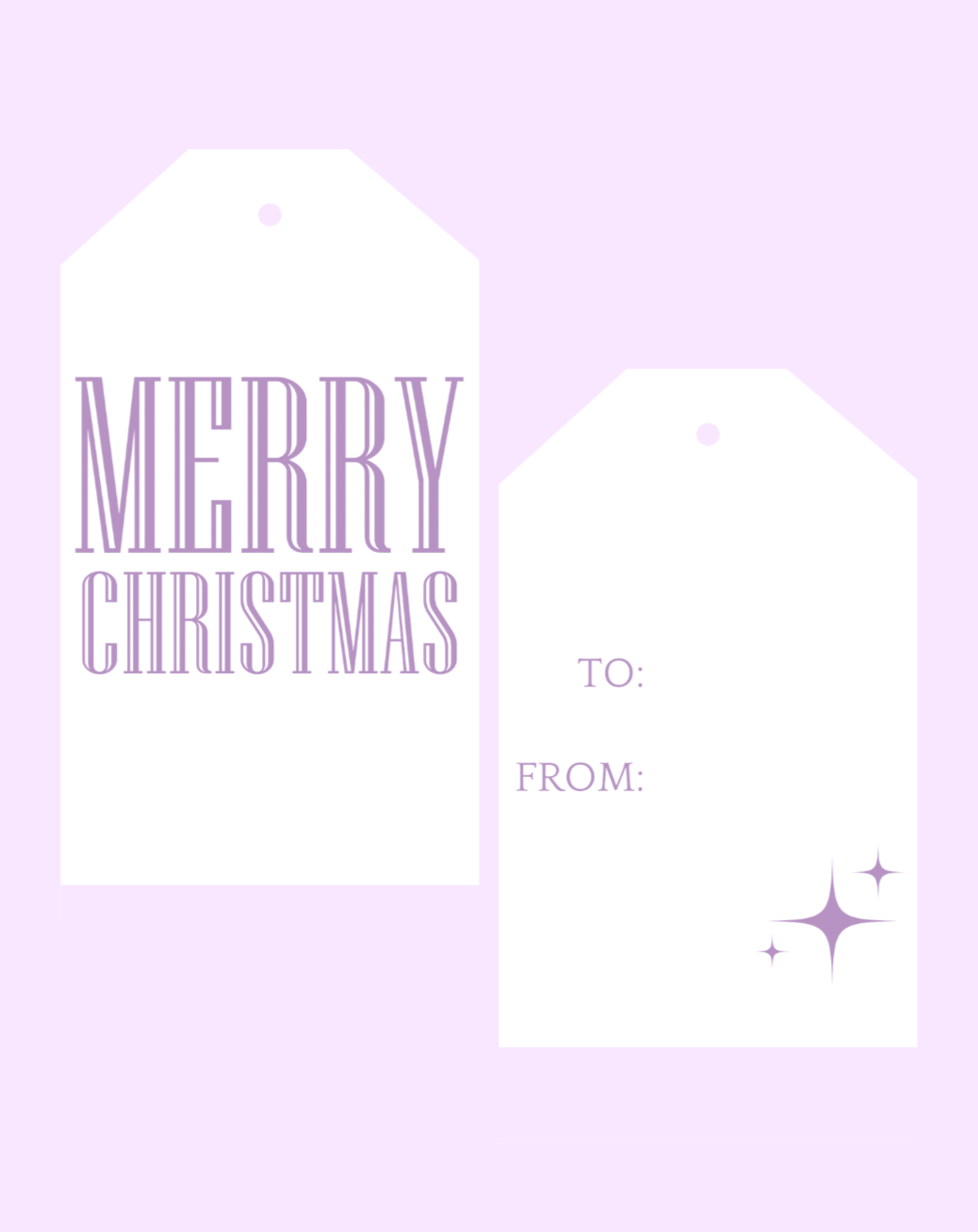 Merry Christmas Lavender Gift Tags