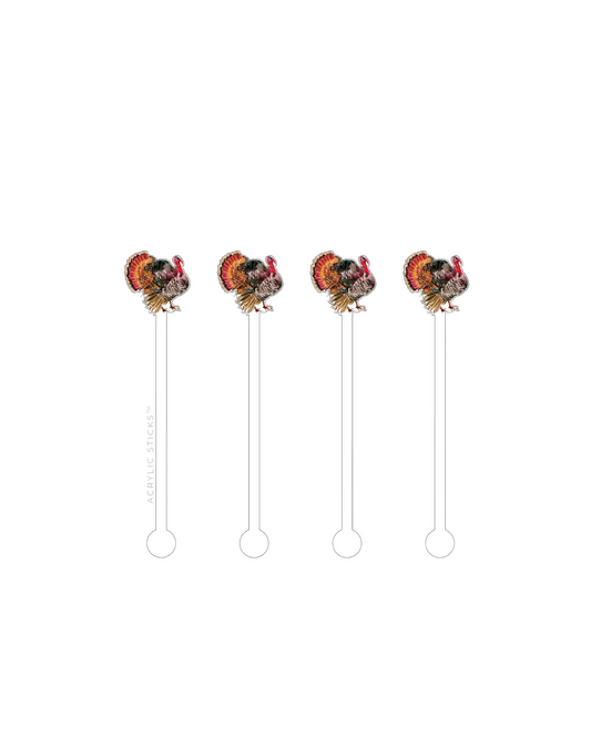 Turkey Thanksgiving Acrylic Stir Sticks