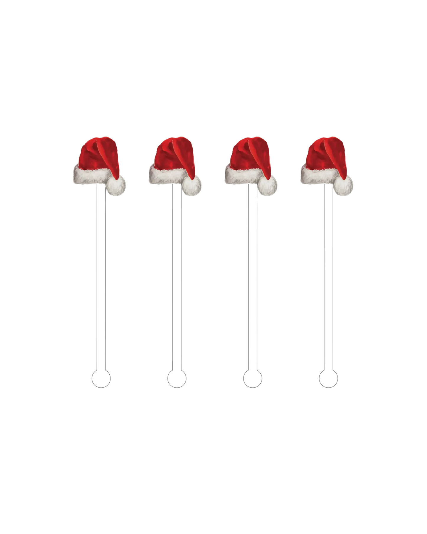 Santa Hat Acrylic Stir Sticks