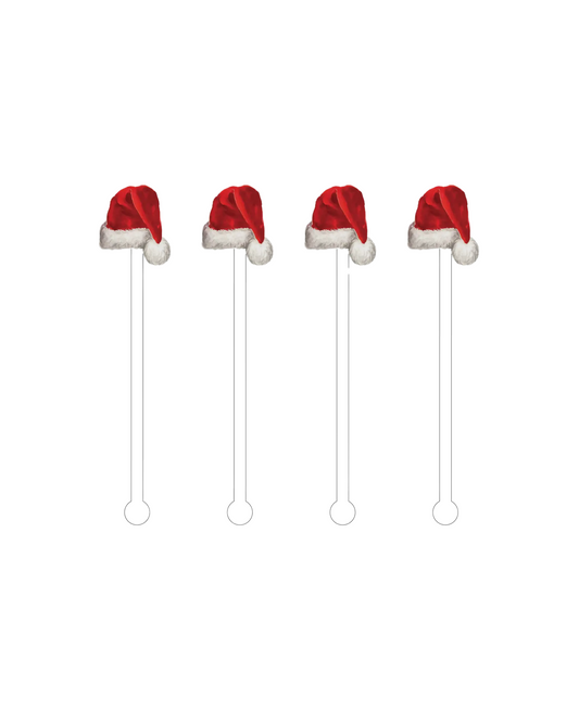 Santa Hat Acrylic Stir Sticks