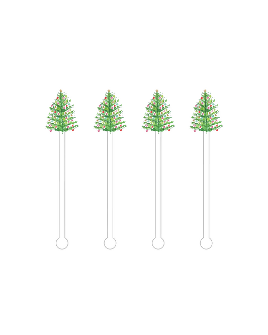 Pastel Tree Acrylic Stir Sticks