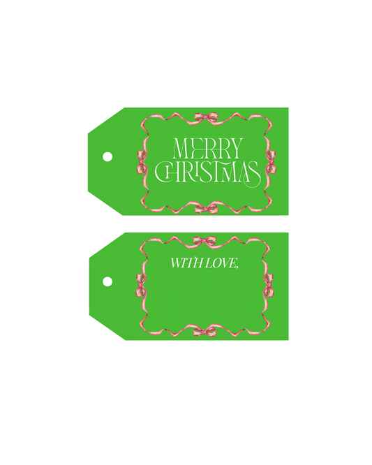Green Merry Christmas Gift Tags