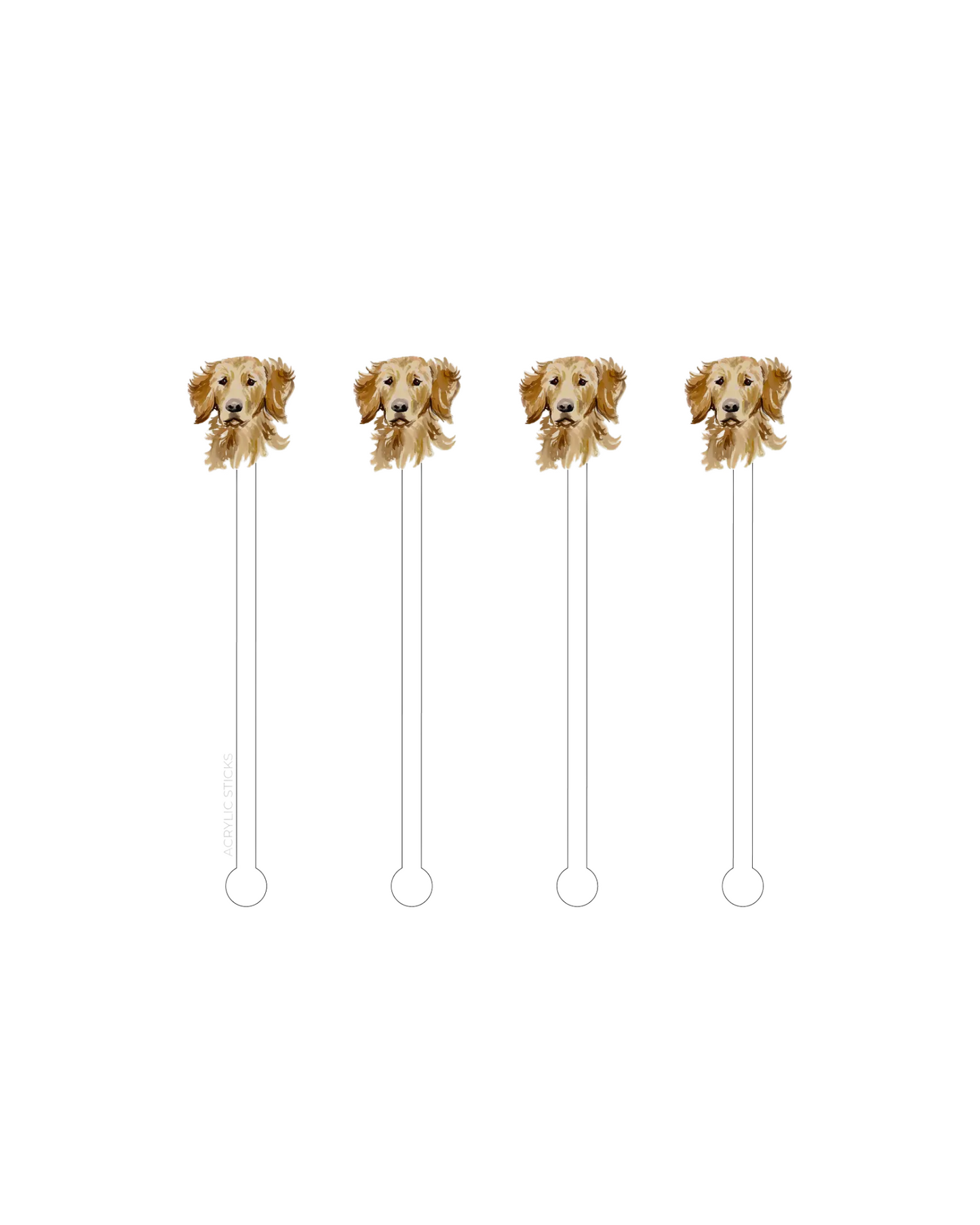 Golden Retriever Acrylic Stir Sticks