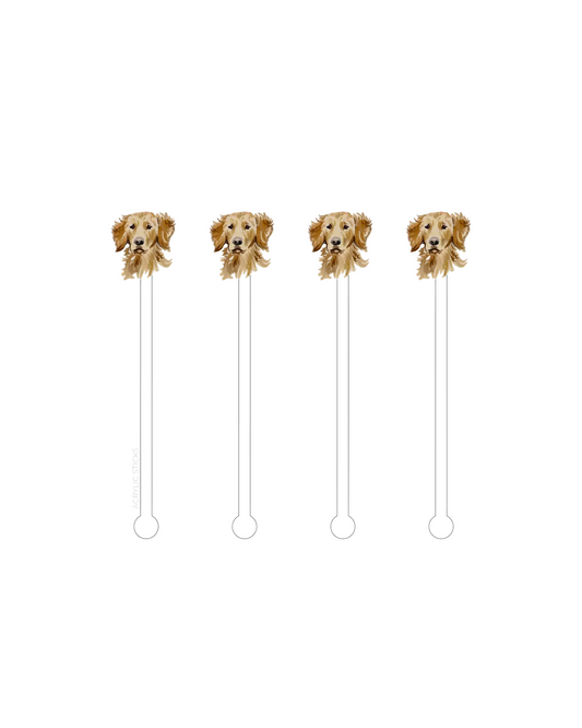Golden Retriever Acrylic Stir Sticks