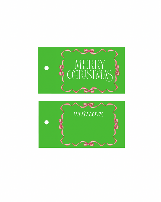 Green Merry Christmas Gift Tags