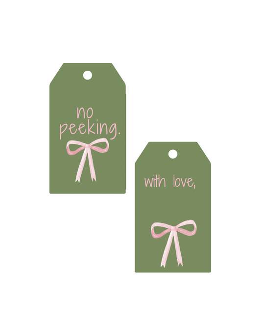 No Peeking Bow Gift Tags