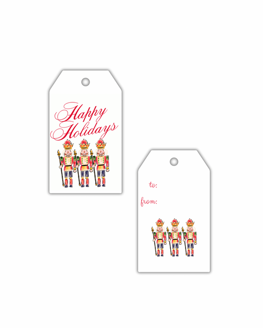 Happy Holidays Nutcracker Gift Tags