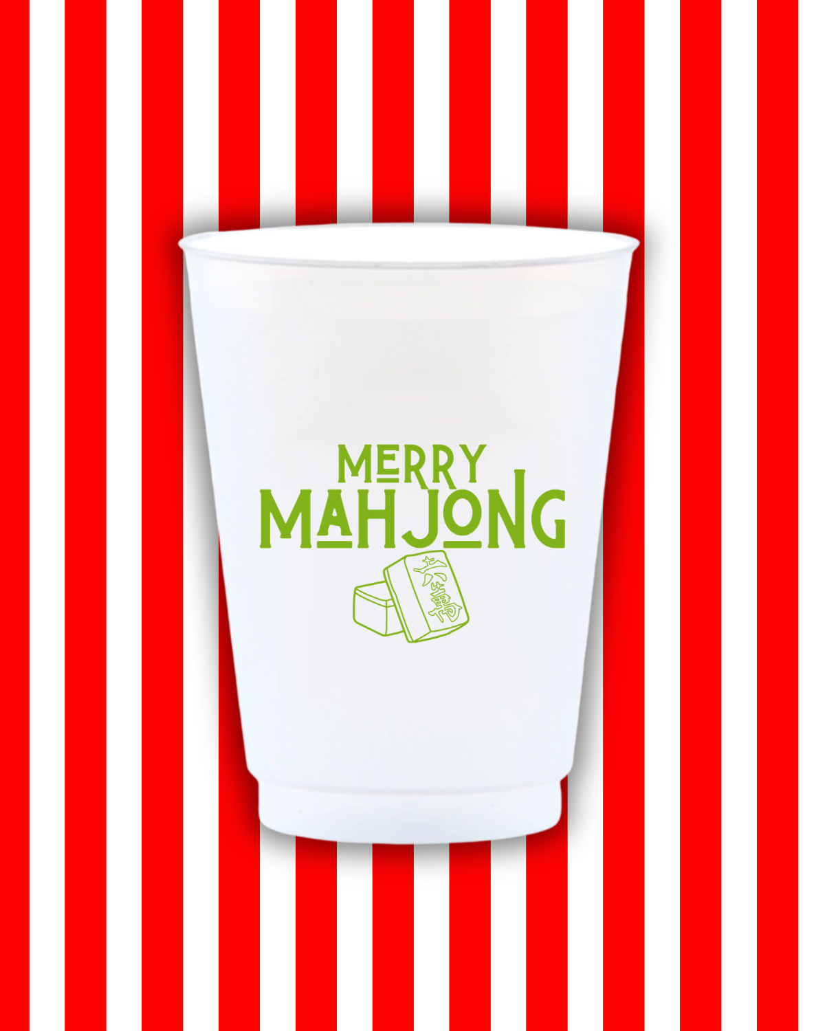 Green Merry Mahjong Reusable Frost Flex Cups