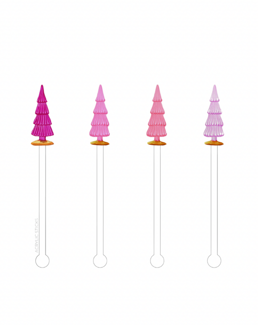 Pink Tree Acrylic Stir Sticks
