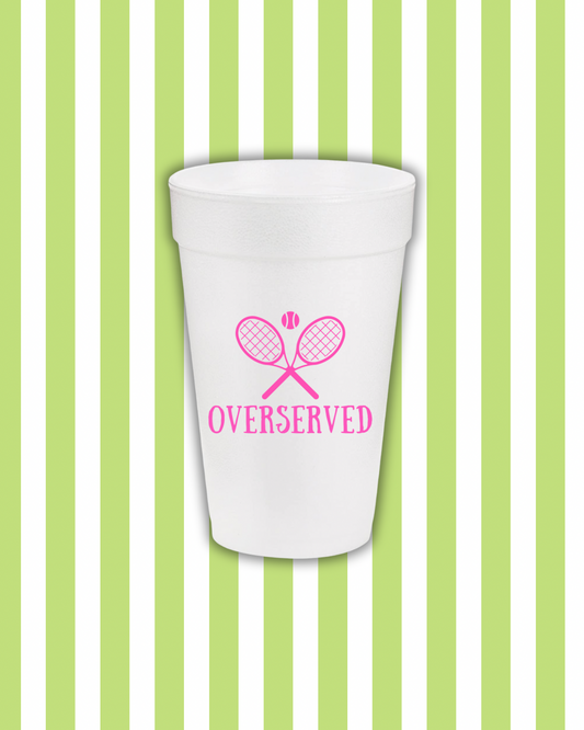 Overserved Tennis Styrofoam Cups