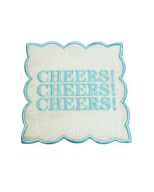 Blue Cheers Linen Cocktail Napkins (4)
