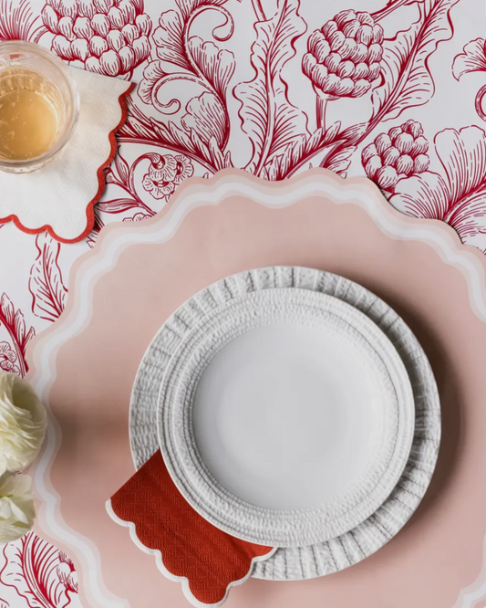 Pink Fancy Scallop Paper Placemats