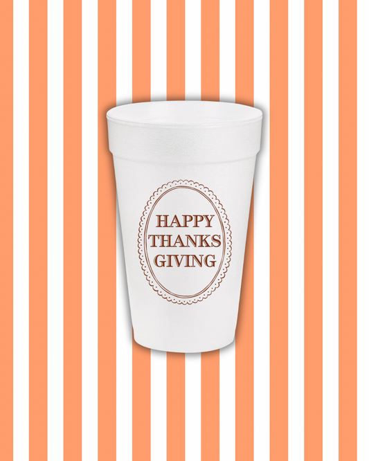 Happy Thanksgiving Styrofoam Cups