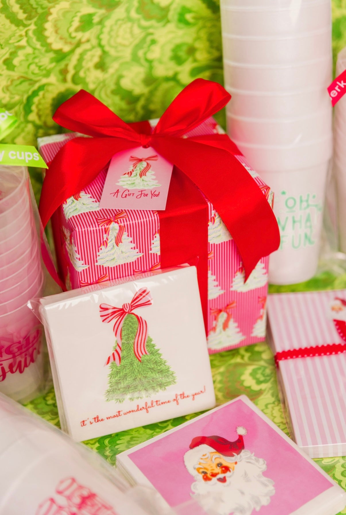 Pink Santa Paper Party Napkins