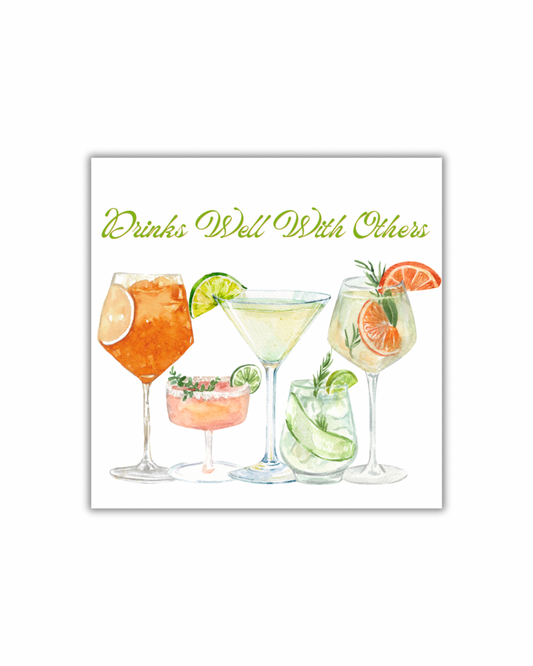 Drinks Well With Others Paper Cocktail Napkins