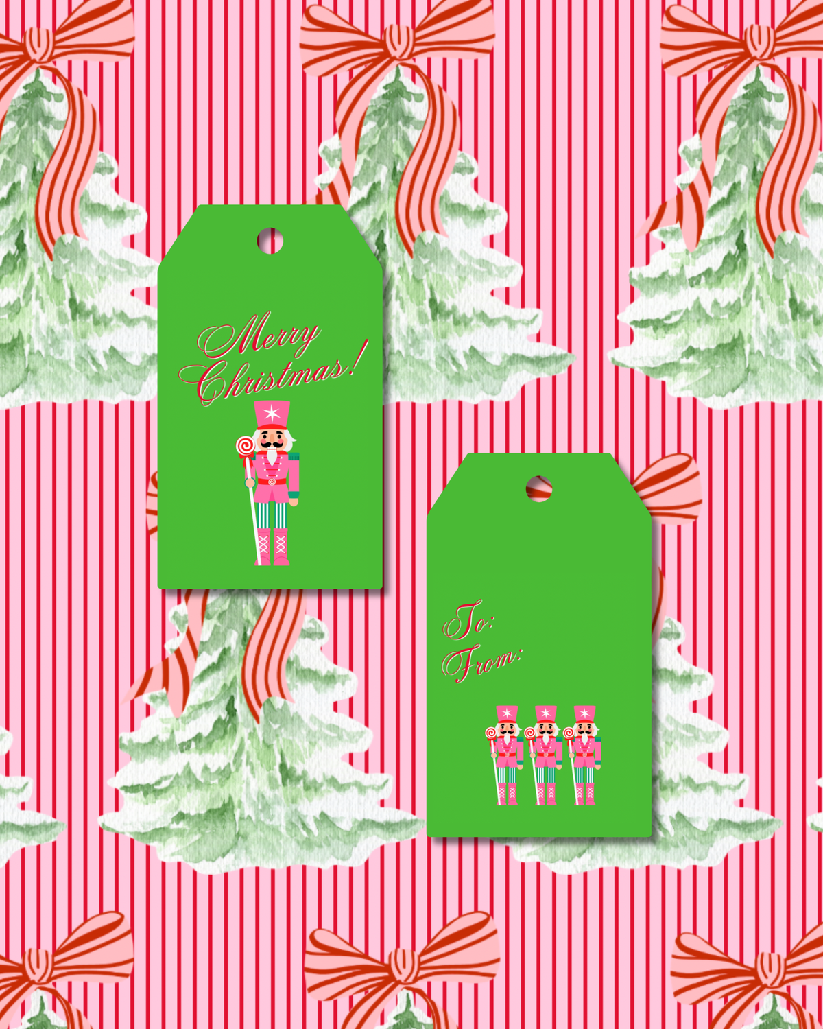 Green Nutcracker Gift Tags