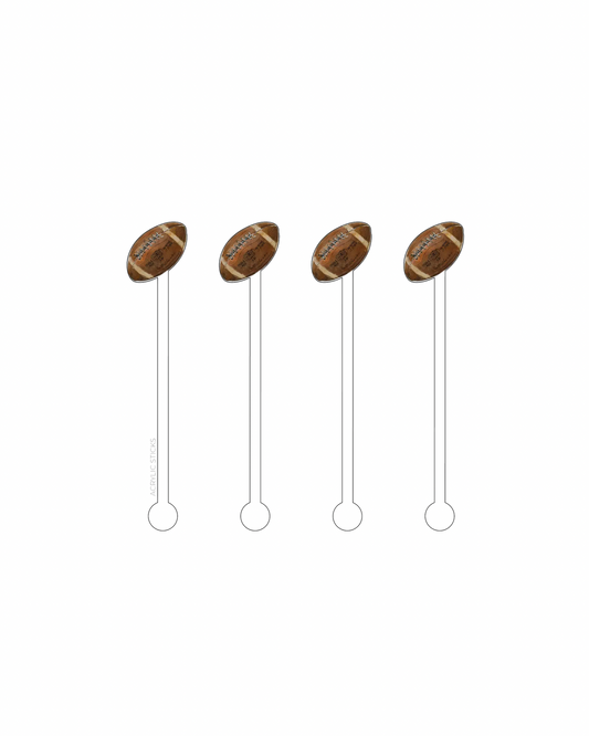 Football Acrylic Stir Sticks
